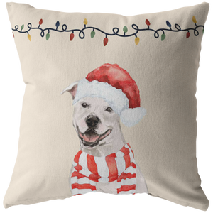 Staffordshire Bull Terrier Christmas Pillow | Staffie Owner Gift | Pit Bull Lovers | Rescue Shelter Dog