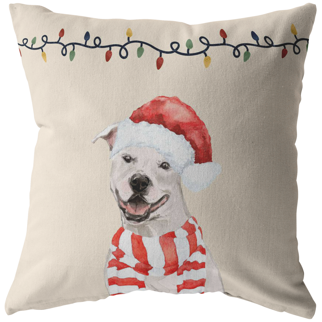 Staffordshire Bull Terrier Christmas Pillow | Staffie Owner Gift | Pit Bull Lovers | Rescue Shelter Dog