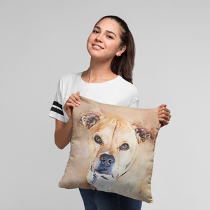 Custom Pet Portrait Pillow, Gift for Pet Owners, Pet Pillow from Photo