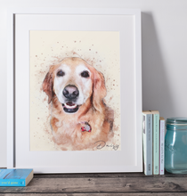 Load image into Gallery viewer, Watercolor Pet Portrait,  Portrait of your Dog or Cat, Pet Memorial Gift, Custom Portrait from Photo
