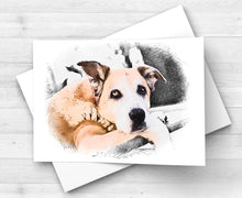 Load image into Gallery viewer, Pet Portrait Sketch,  Portrait of your Dog or Cat, Pet Memorial Gift, Custom Portrait from Photo, Cross hatch Pen Portrait
