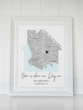 Load image into Gallery viewer, Dog Gifts, Gift For New Pet Owners, Our First Home Map Print, Personalized Gift for Cat Lovers
