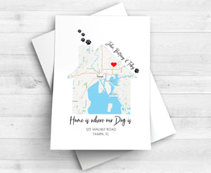 Dog Gifts, Gift For New Pet Owners, Our First Home Map Print, Personalized Gift for Cat Lovers