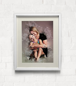 Family Portrait from Photo, Watercolor Painting of your Family, Family Illustration Print