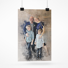 Load image into Gallery viewer, Family Portrait from Photo, Watercolor Painting of your Family, Family Illustration Print
