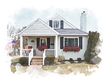 Load image into Gallery viewer, Custom Home Portrait, Realtor Closing Gift, Painting from Photo, Watercolor House
