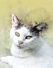 Load image into Gallery viewer, Custom Pet Portrait, Pen and Watercolor Style Portrait of your Dog or Cat, Pet Memorial Gift

