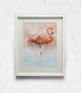 Flamingo Wall Art Print, Ocean inspired Art,  Nursery Room Decor,  Beach House Art and Decor,  Tropical Wall Art
