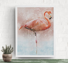 Load image into Gallery viewer, Flamingo Wall Art Print, Ocean inspired Art,  Nursery Room Decor,  Beach House Art and Decor,  Tropical Wall Art
