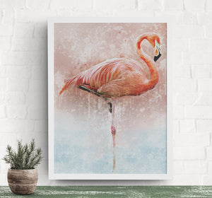 Flamingo Wall Art Print, Ocean inspired Art,  Nursery Room Decor,  Beach House Art and Decor,  Tropical Wall Art