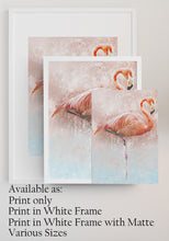 Load image into Gallery viewer, Flamingo Pair Heart Personalized Wall Art Print, Ocean inspired Art,  Nursery Room Decor,  Beach House Art and Decor,  Tropical Wall Art
