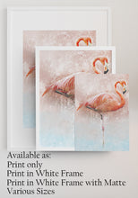 Load image into Gallery viewer, Flamingo Wall Art Print, Ocean inspired Art,  Nursery Room Decor,  Beach House Art and Decor,  Tropical Wall Art
