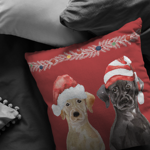 Black Yellow Lab Christmas Gift | Holiday Throw Pillow | Gift for Labrador Retriever Owners