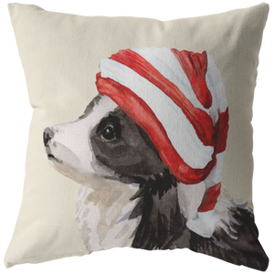 Collie Christmas Pillow | Sheep Dog Throw Pillow for the Holidays