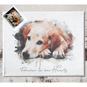 Pet Portrait Print on Canvas, Pet Loss Gift, Dog Portrait for Pet Owner, Cat Mom Dog Dad Gift