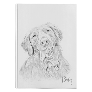 Pet Portrait Journal, Dog Cover Notebook, Personalized Pet Notepad