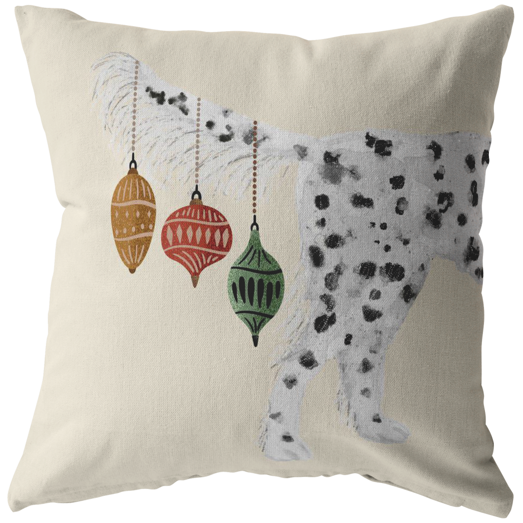 Llewellin Setter Dog Christmas Pillow