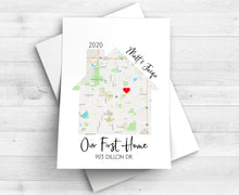 Load image into Gallery viewer, Our First Home, Custom Map Print, New Homeowner Gift Idea, Realtor Closing Gift

