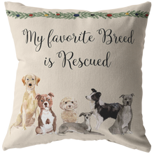Load image into Gallery viewer, Rescue Dog Gift | Christmas Pillow for Dog Lovers | Adopt Don&#39;t Shop Decor
