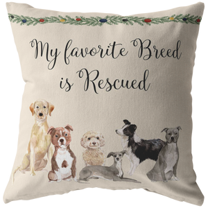 Rescue Dog Gift | Christmas Pillow for Dog Lovers | Adopt Don't Shop Decor