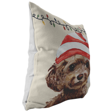 Load image into Gallery viewer, Cockapoo Christmas Pillow | Christmas Gift for Brown Cockapoo Owners | Custom Dog Pillow
