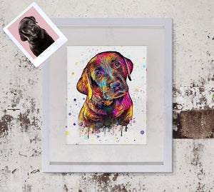 Pop Art Dog Portrait, Custom Dog Painting from Photo, Pet Memorial Gift