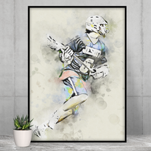 Load image into Gallery viewer, Sport Portrait Print Lacrosse, Family Baseball Art, 2021 University Sport Team Portrait, Dorm Art, Teenager Wall Art
