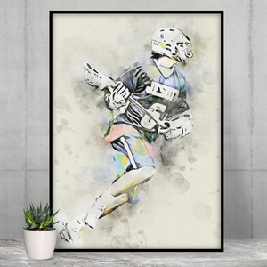 Sport Portrait Print Lacrosse, Family Baseball Art, 2021 University Sport Team Portrait, Dorm Art, Teenager Wall Art