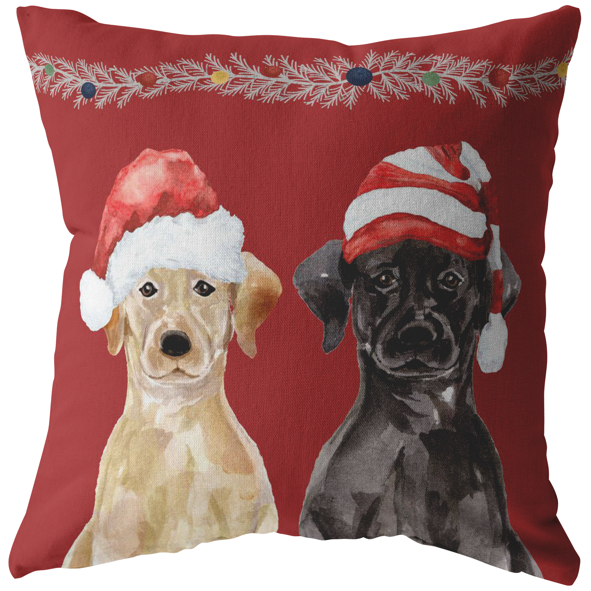 Black labrador christmas 2024 pillow