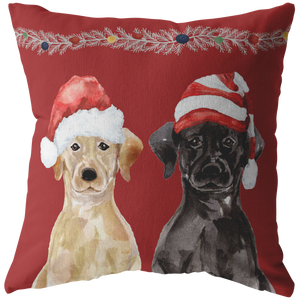 Black Yellow Lab Christmas Gift | Holiday Throw Pillow | Gift for Labrador Retriever Owners