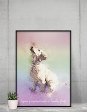 Load image into Gallery viewer, Rainbow Bridge Pet Portrait, Colorful Style Portrait of your Dog or Cat, Pet Memorial Gift
