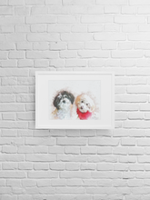 Load image into Gallery viewer, Watercolor Pet Portrait,  Portrait of your Dog or Cat, Pet Memorial Gift, Custom Portrait from Photo
