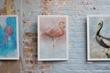 Load image into Gallery viewer, Flamingo Wall Art Print, Ocean inspired Art,  Nursery Room Decor,  Beach House Art and Decor,  Tropical Wall Art
