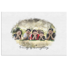 Load image into Gallery viewer, Family Portrait Watercolor Style Print on Canvas | Grandparent Gift | 1st Anniversary Present
