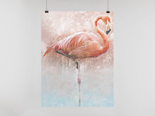 Load image into Gallery viewer, Flamingo Wall Art Print, Ocean inspired Art,  Nursery Room Decor,  Beach House Art and Decor,  Tropical Wall Art
