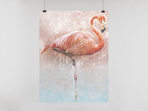 Flamingo Wall Art Print, Ocean inspired Art,  Nursery Room Decor,  Beach House Art and Decor,  Tropical Wall Art