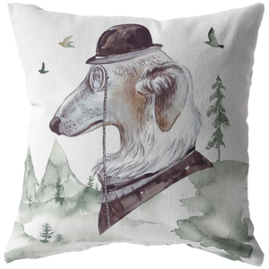 Russian Wolf Hound | Vintage Decor Pillow | Unique Pet Art