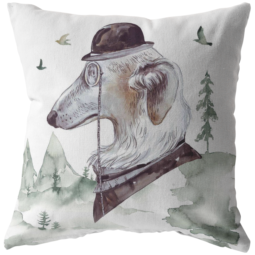 Russian Wolf Hound | Vintage Decor Pillow | Unique Pet Art