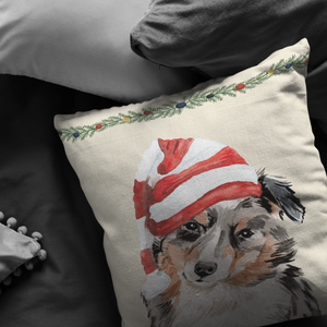 Australian Shepherd Gifts, Christmas Dog Throw Pillow, Aussie Shepherd Owner Gift for Christmas