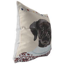 Load image into Gallery viewer, Black Lab Holiday Decor | Christmas Throw Pillow | Labrador Retriever Home Decor for the Holidays
