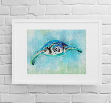 Load image into Gallery viewer, Sea Turtle Wall Art Print, Ocean inspired Art,  Nursery Room Decor,  Beach House Art and Decor,  Tropical Wall Art
