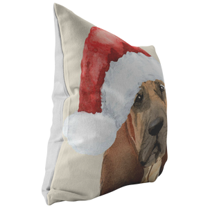 Blood Hound Christmas Pillow | Peekaboo Dog Pillow | Hound Dog Owner Gift