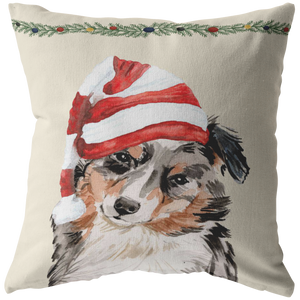Australian Shepherd Gifts, Christmas Dog Throw Pillow, Aussie Shepherd Owner Gift for Christmas