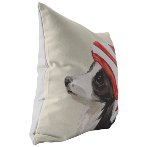 Collie Christmas Pillow | Sheep Dog Throw Pillow for the Holidays