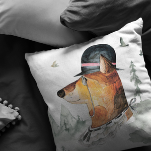 Hound Dog Throw Pillow | Vintage Style Home Decor | Gentleman Vintage Art and Decor items