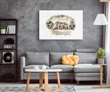Load image into Gallery viewer, Family Portrait Watercolor Style Print on Canvas | Grandparent Gift | 1st Anniversary Present
