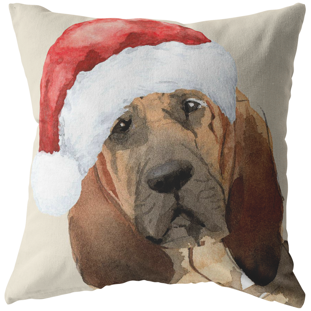 Blood Hound Christmas Pillow | Peekaboo Dog Pillow | Hound Dog Owner Gift